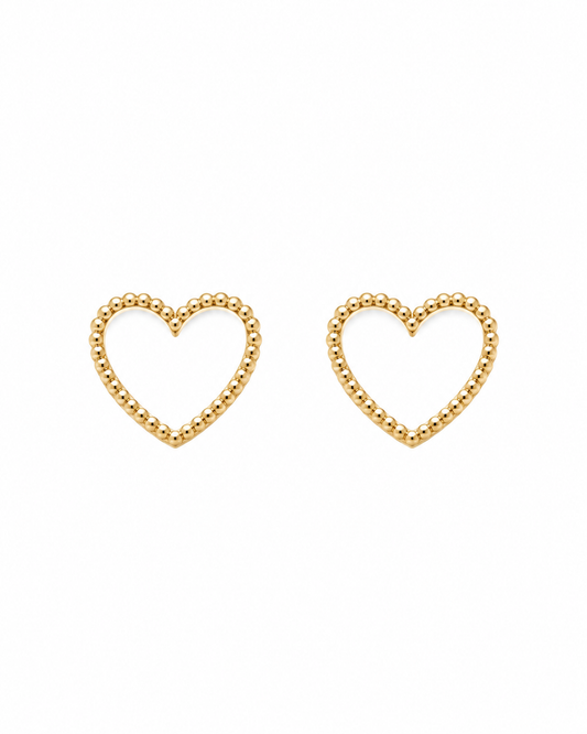 Gold Heart Baby Stud Earrings