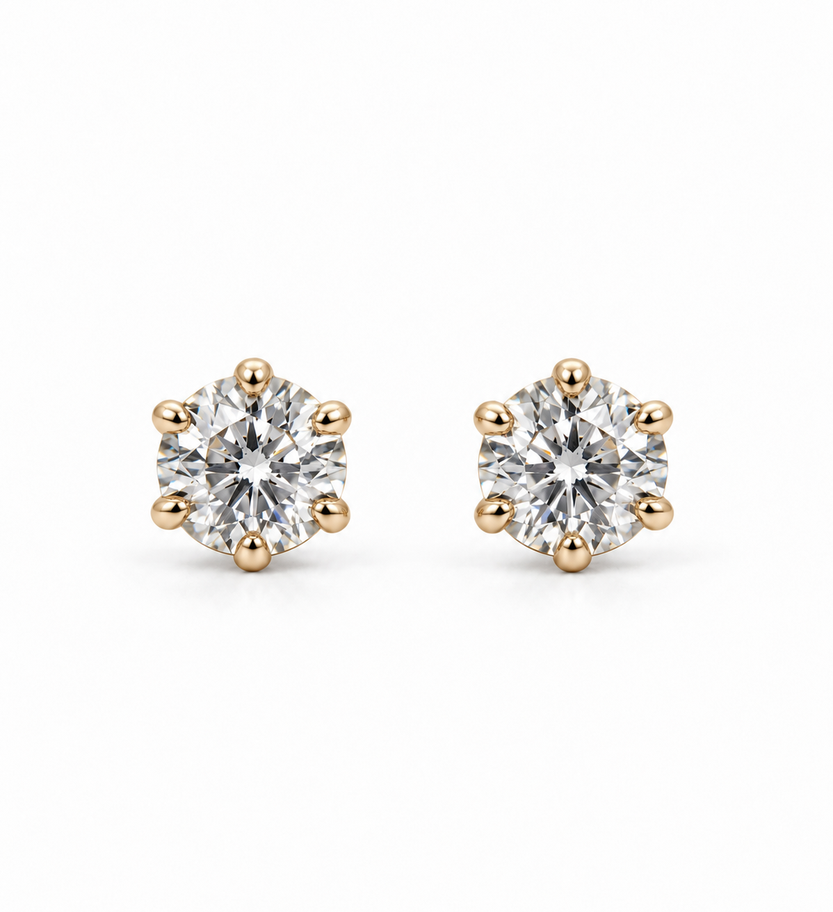 Gold Lab-Grown Midi Daisy Diamond Baby Earrings