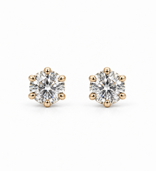 Gold Lab-Grown Midi Daisy Diamond Baby Earrings