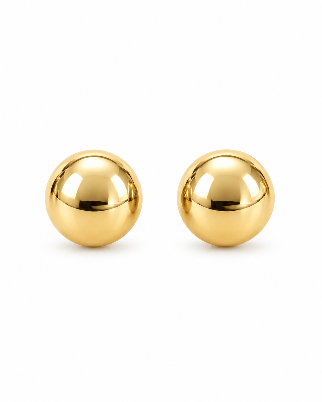 Gold Classic Button Stud Earrings