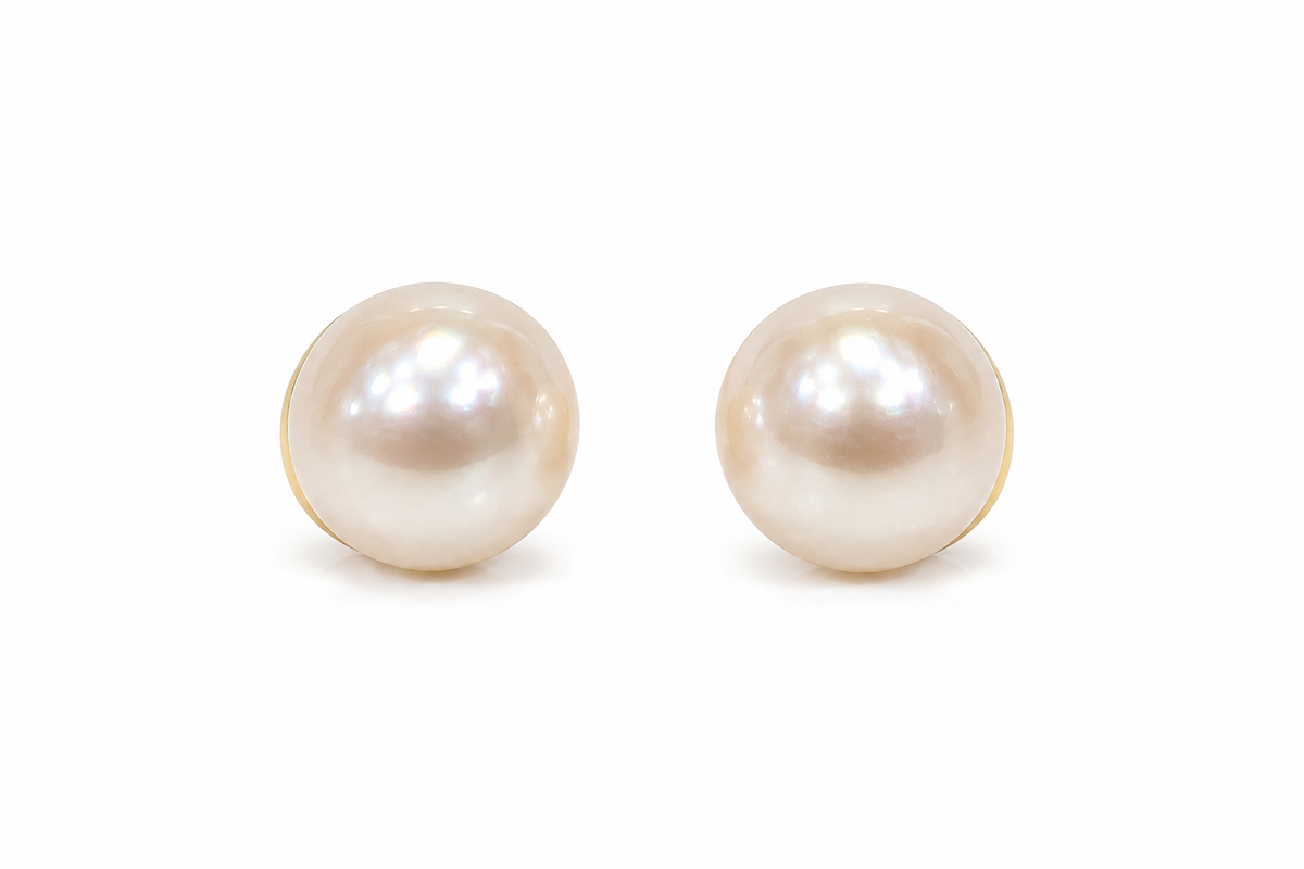 Gold Pearl Baby Earrings