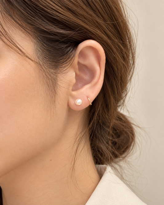Gold Pearl Baby Earrings