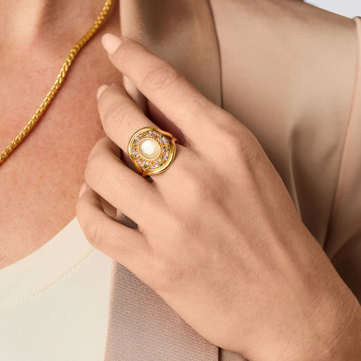 Julie Vos Stardust Statement Ring