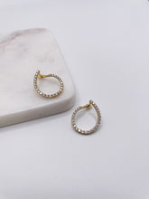 Gold and Diamond Open Earrings