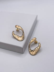 Gold Organic Wrap Diamond Earrings