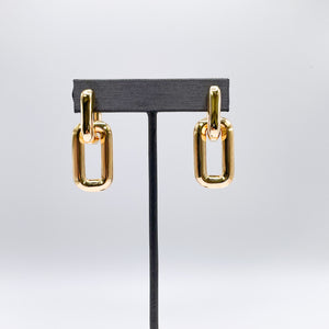 Gold Multi Use Chunky Interlocking Drop Earrings