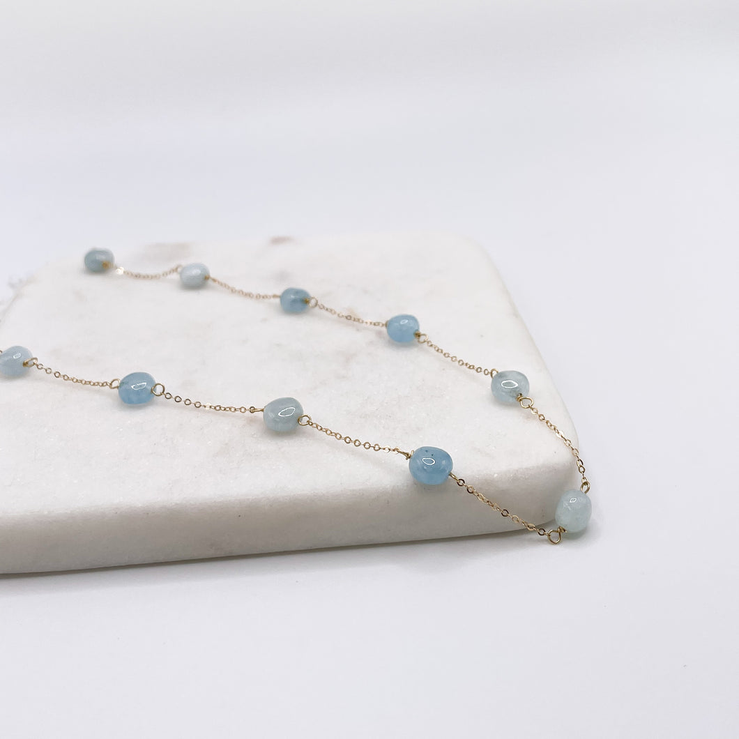 Gold Amazonite Beaded Necklace