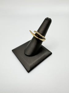 Gold Diamond Crossover Ring