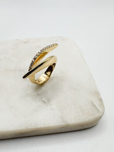 Gold Diamond Crossover Ring