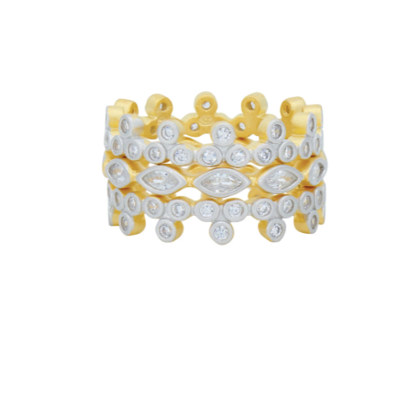 Freida Rothman Blossoming Brilliance 3-Stack Ring