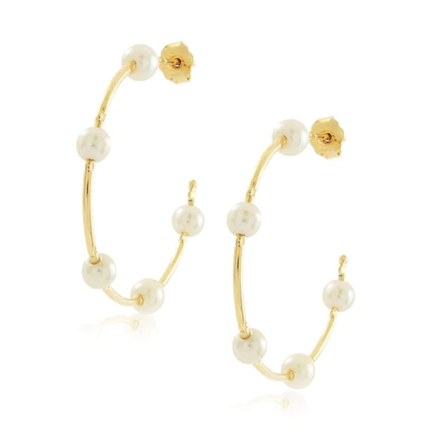 Sahira Molly Pearl Hoop Earrings