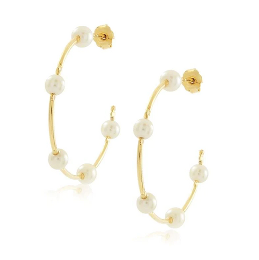 Sahira Molly Pearl Hoop Earrings
