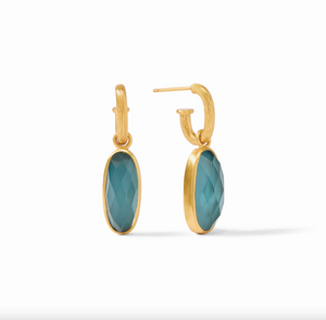 Julie Vos Ivy Stone Charm Hoop Earrings