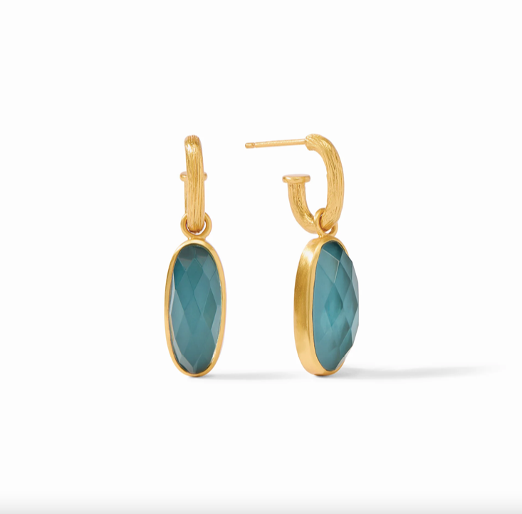 Julie Vos Ivy Stone Charm Hoop Earrings