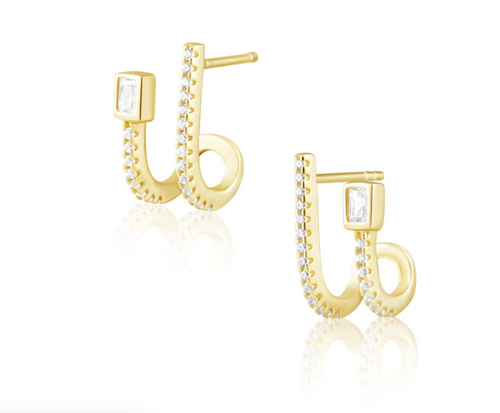 Sahira Darcie CZ Huggie Earrings