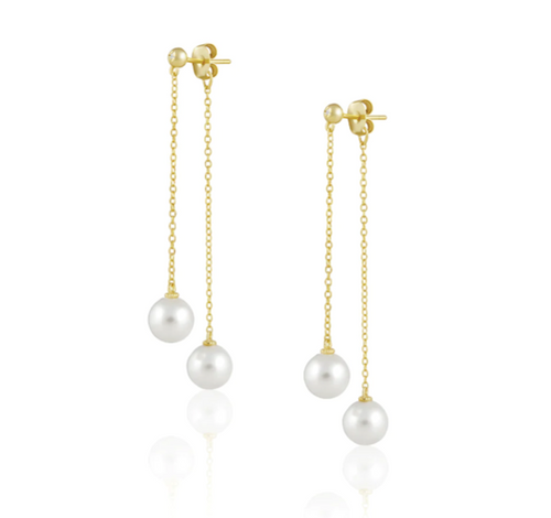 Sahira Xana Double Pearl Dangle Earrings