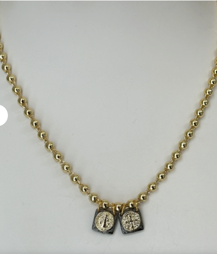 Gaby Ray Saint Benedict Medal Necklace