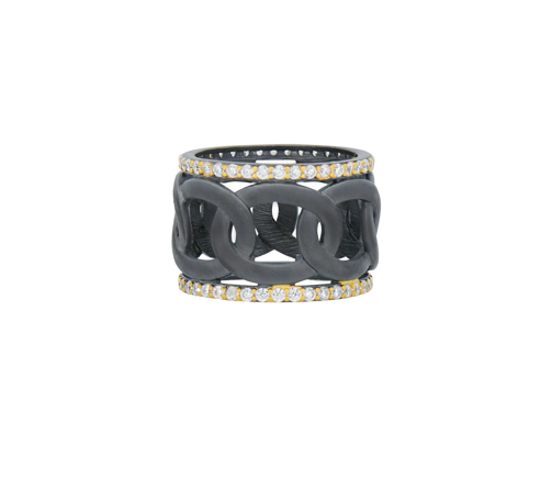 Freida Rothman Signature Grit Chain Link Cigar Band Ring