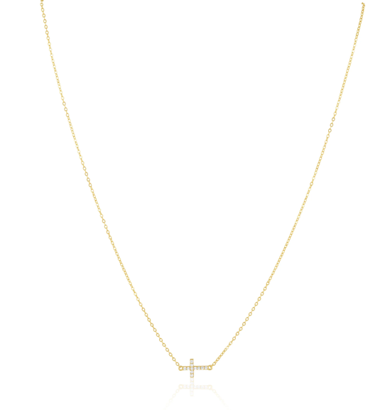 Sahira Janet Side Cross Necklace