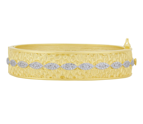 Freida Rothman Petals in Bloom Textured Hinge Statement Bracelet