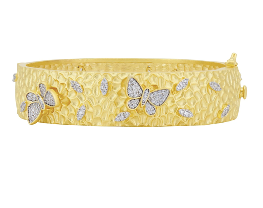 Freida Rothman Butterflies in Bloom Textured Hinge Statement Bracelet