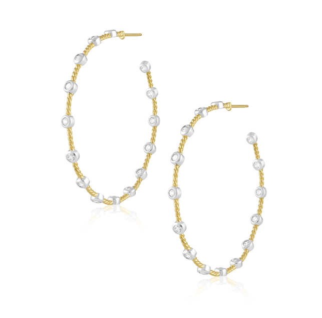 Sahira Simone CZ Hoop Earrings