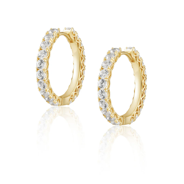 Sahira Piper Cz Hoop Earrings