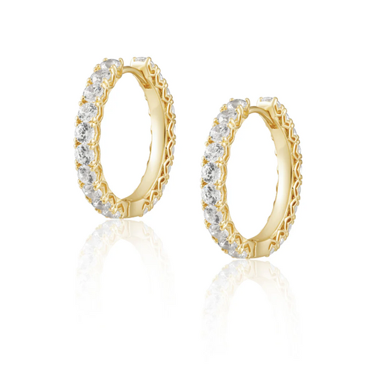 Sahira Piper Cz Hoop Earrings