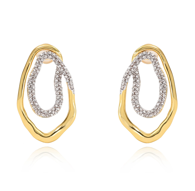 Sahira Harper Two Tone Pave Earrings