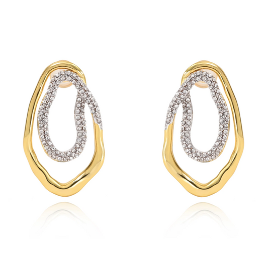Sahira Harper Two Tone Pave Earrings