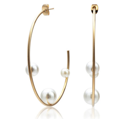 Sahira Allie Pearl Hoop Earring