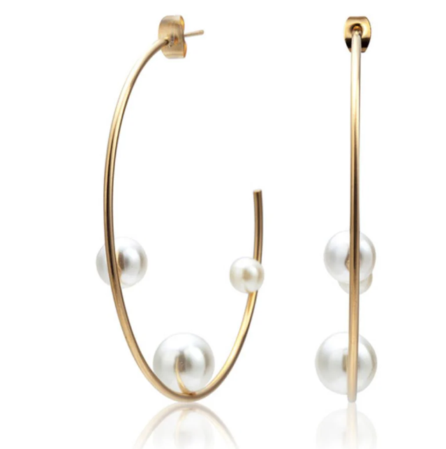 Sahira Allie Pearl Hoop Earring