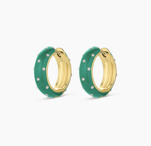 Gorjana Noel Shimmer Emerald Hoop Earrings