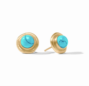 Julie Vos Wave Stone Stud Earrings