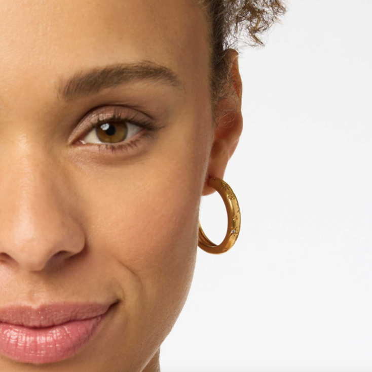 Julie Vos Luna Stone Hoop Earrings