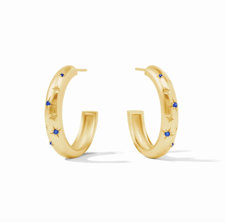 Julie Vos Luna Stone Hoop Earrings