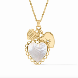 Julie Vos Heart Trio Charm Pendant Necklace