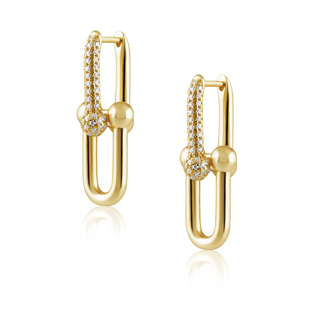 Sahira U Link Pave Earrings