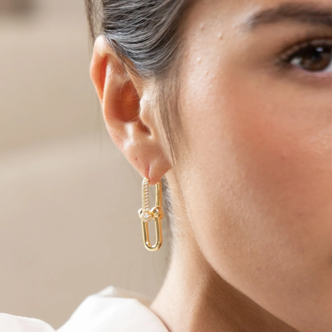 Sahira U Link Pave Earrings