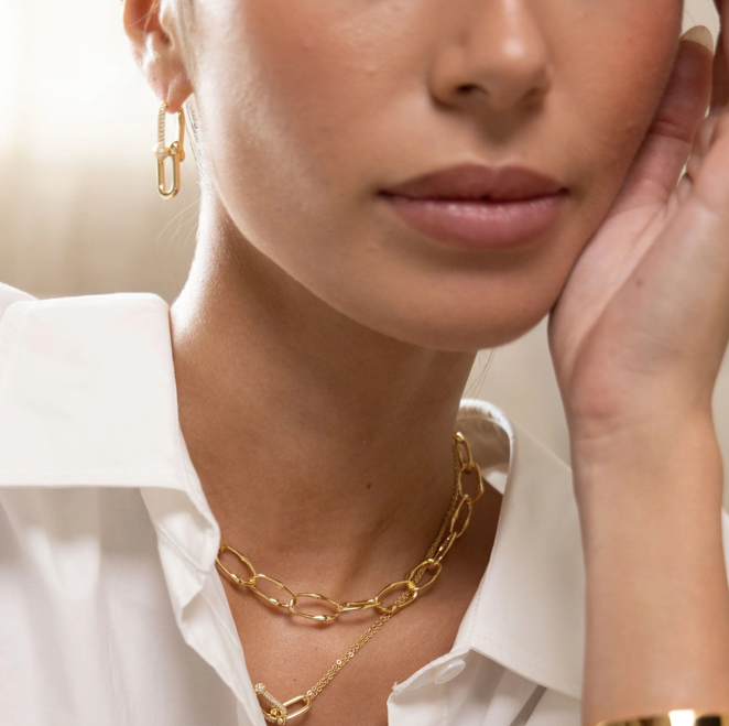 Sahira U Link Pave Earrings