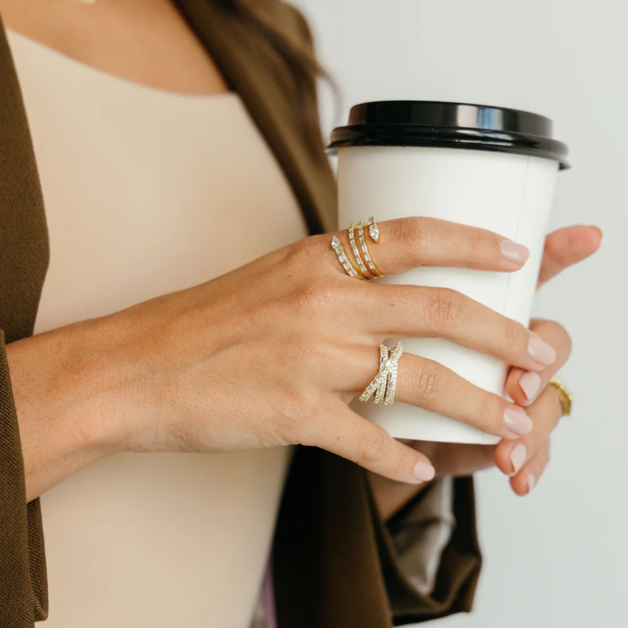 Sahira Rachel Criss-Cross Pave Ring