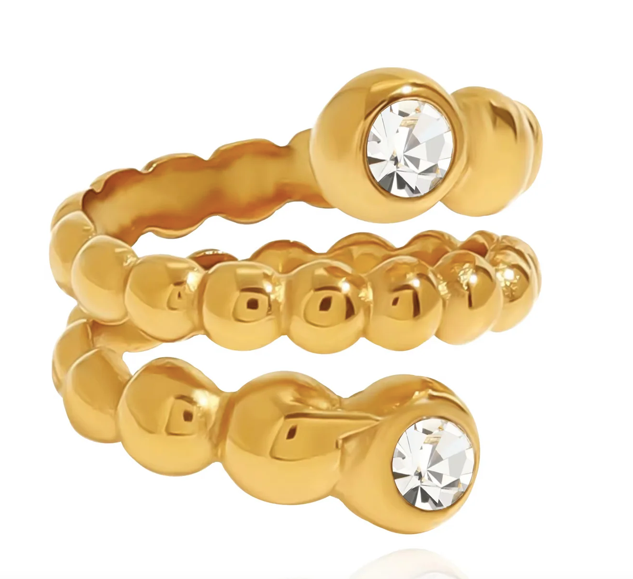 Sahira Bezel Beaded Wrap Ring