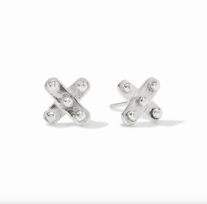 Julie Vos Silver Soho Demi X Stud Earrings
