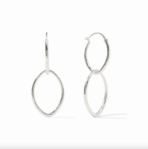 Julie Vos Silver Fleur de Lis 2 in 1 Earrings