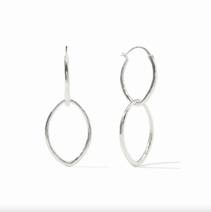 Julie Vos Silver Fleur de Lis 2 in 1 Earrings