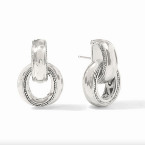 Julie Vos Silver Cannes Doorknocker Earrings
