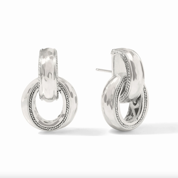 Julie Vos Silver Cannes Doorknocker Earrings