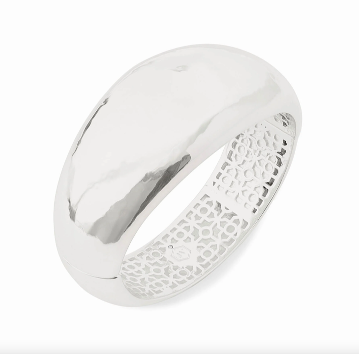 Julie Vos Silver Catalina Statement Hinge Bangle Bracelet