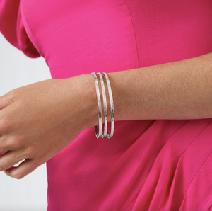Julie Vos Silver Crescent Bangle Bracelet