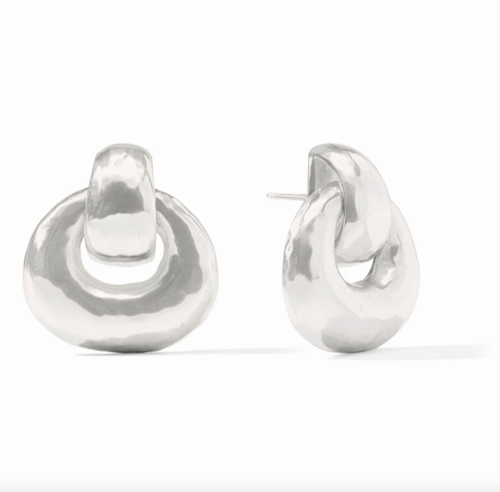 Julie Vos Silver Avalon Doorknocker Earrings